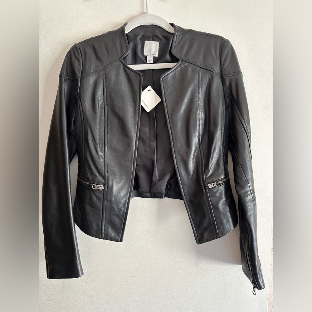 Halogen Black Leather Jacket